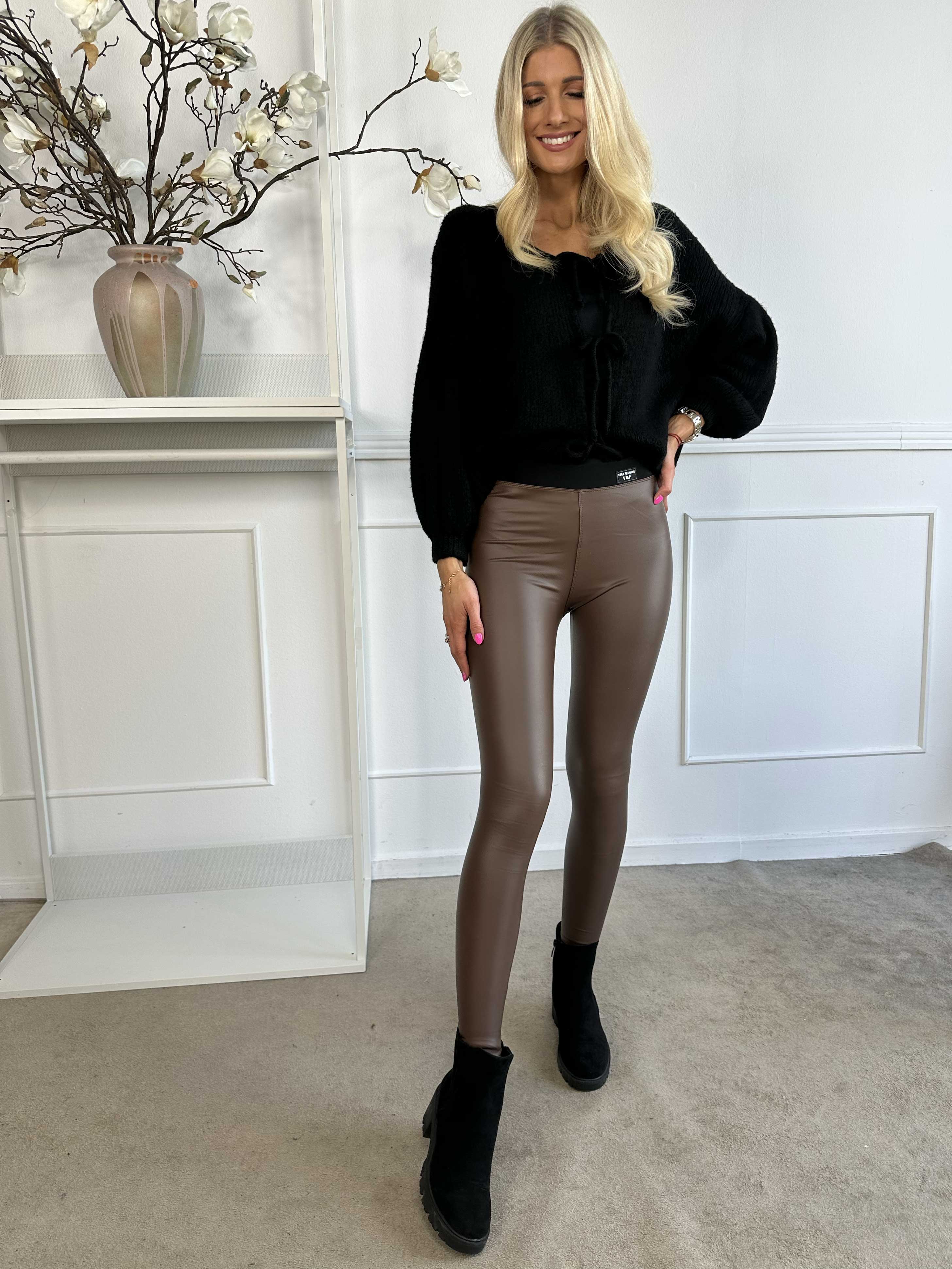 Patricia - Elastiske læderlook leggings (bestseller)
